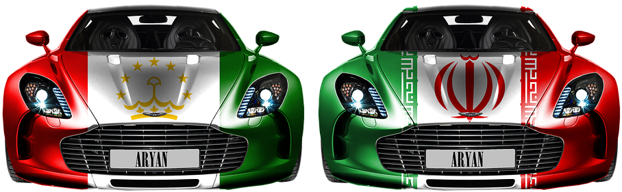 Front And Back Of A Green Car