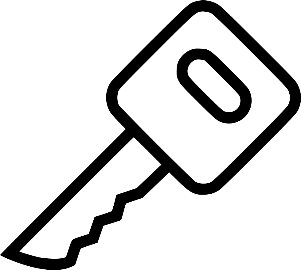A Black And White Outline Of A Key