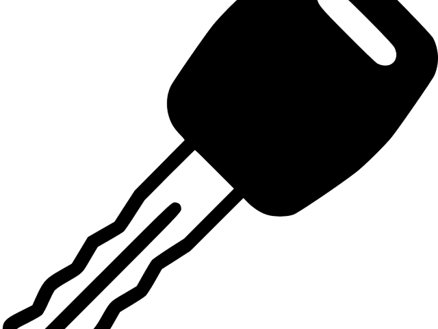 A Black And White Outline Of A Car Key