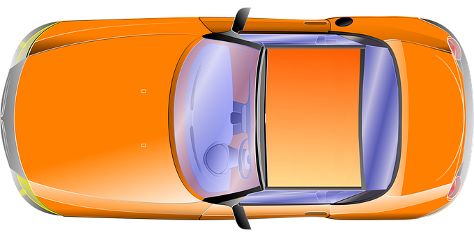 Top View Of An Orange Car