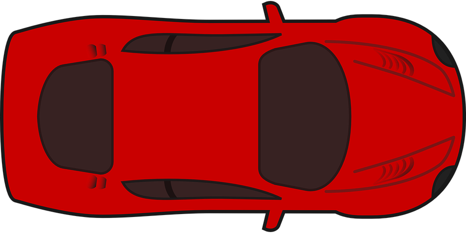 A Red Car With Black Outline