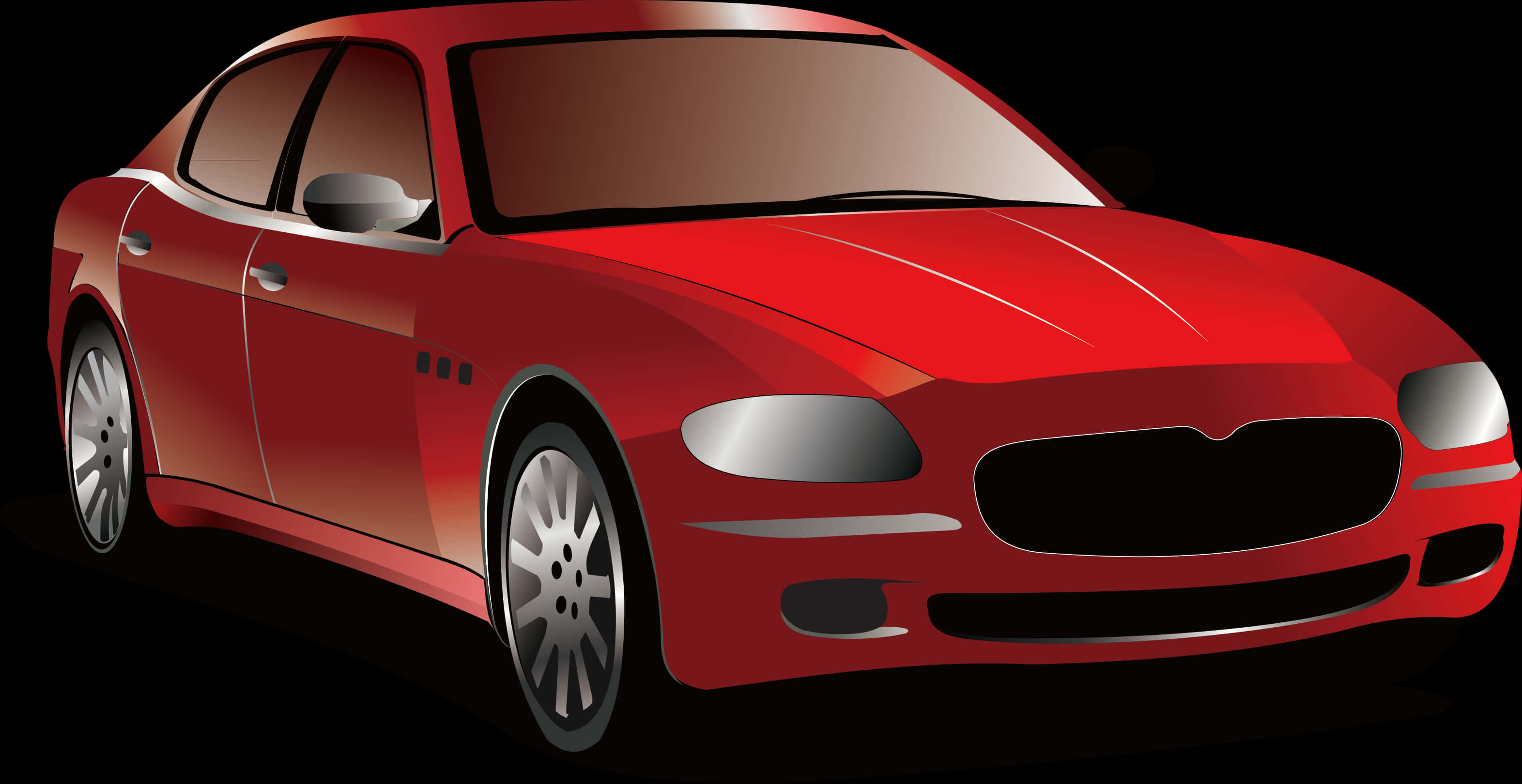A Red Car With A Black Background