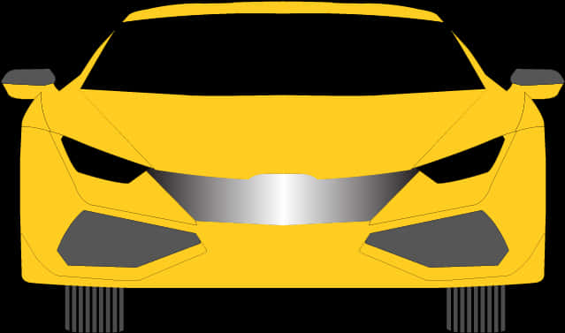 A Yellow Car With Black Background