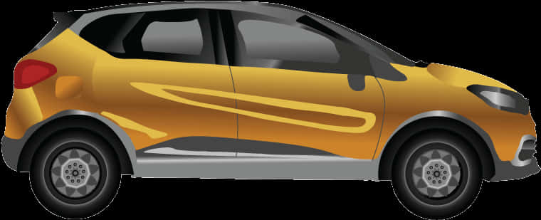 A Car With A Yellow Side