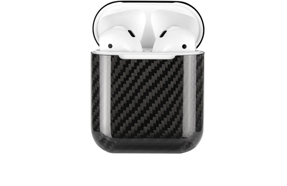 A Black And White Wireless Earbuds In A Case
