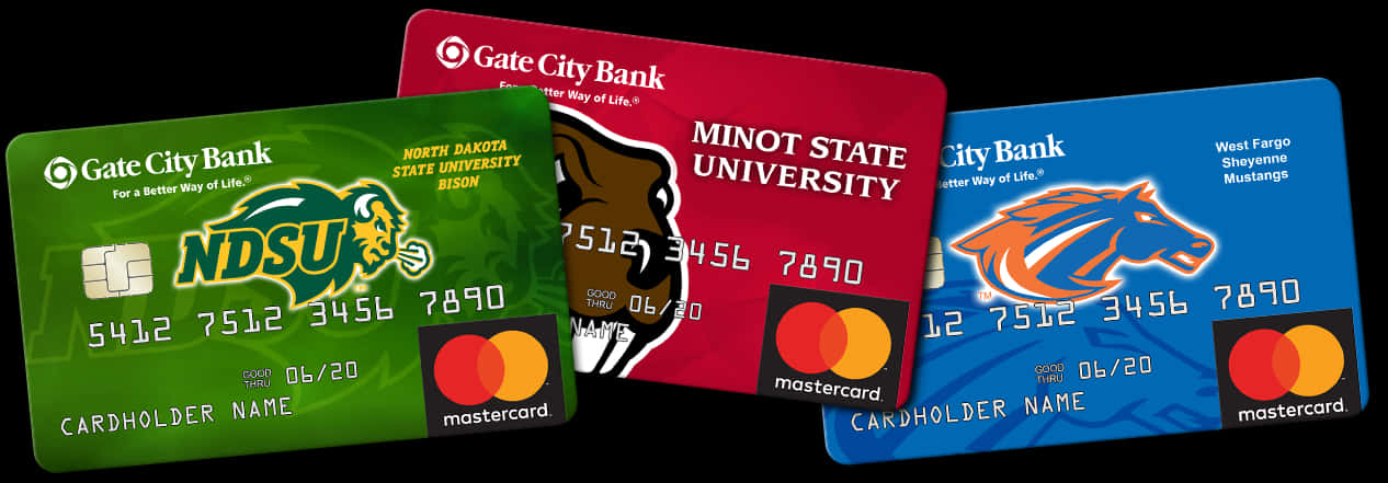 Several Credit Cards On A Black Background