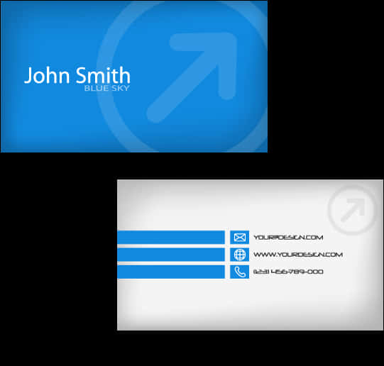 A Blue And White Business Card