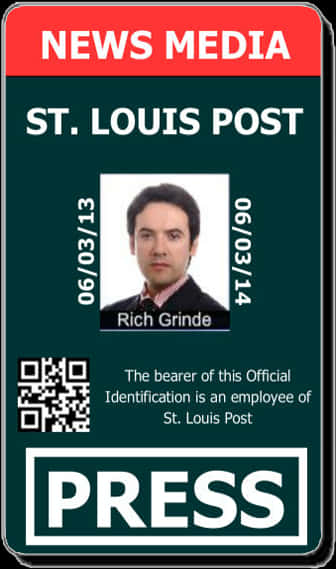 A Man's Id Card With A Qr Code