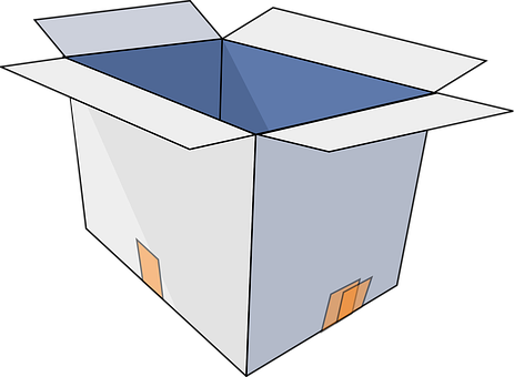 A White Box With Blue Inside