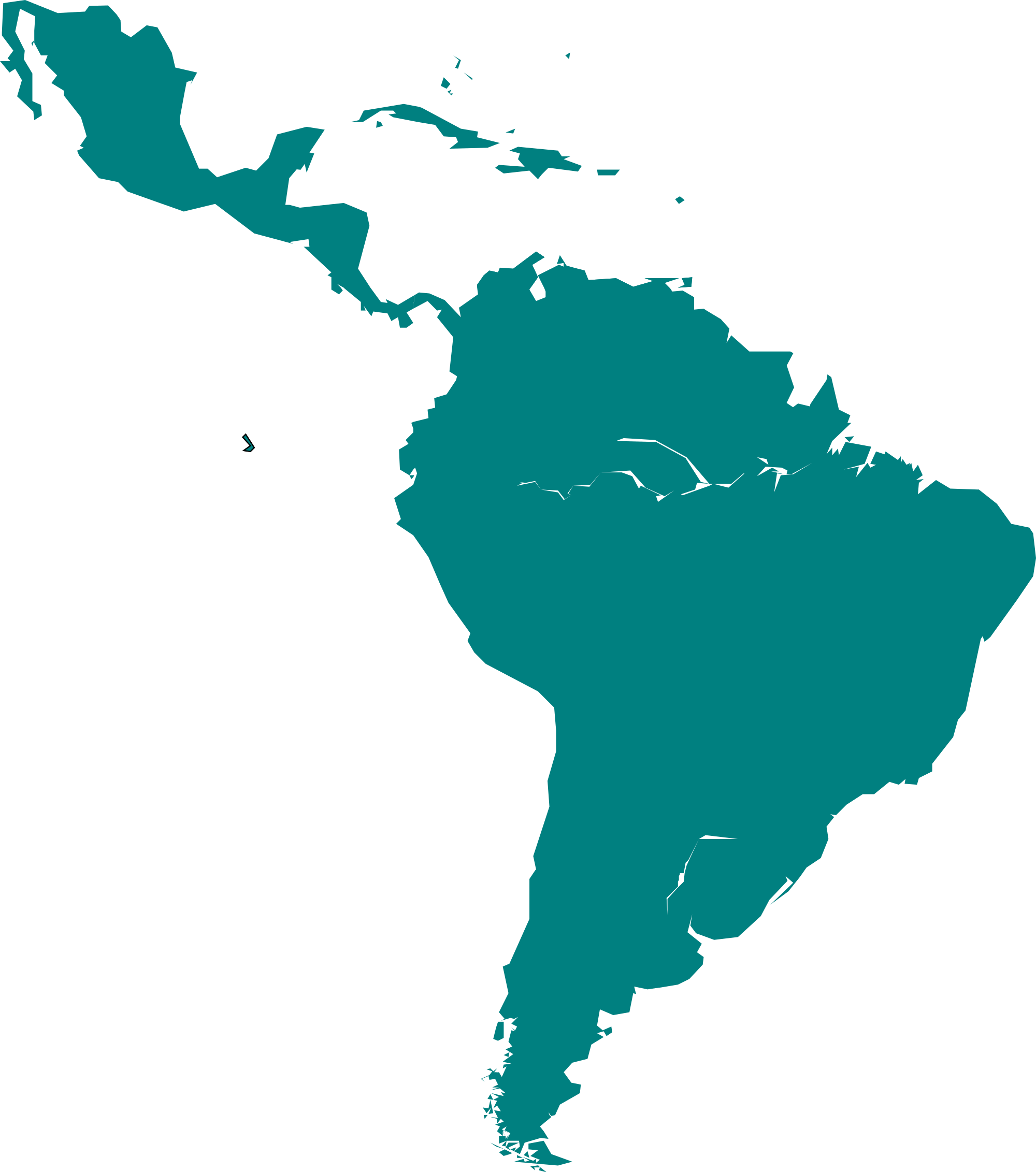 A Map Of The South America