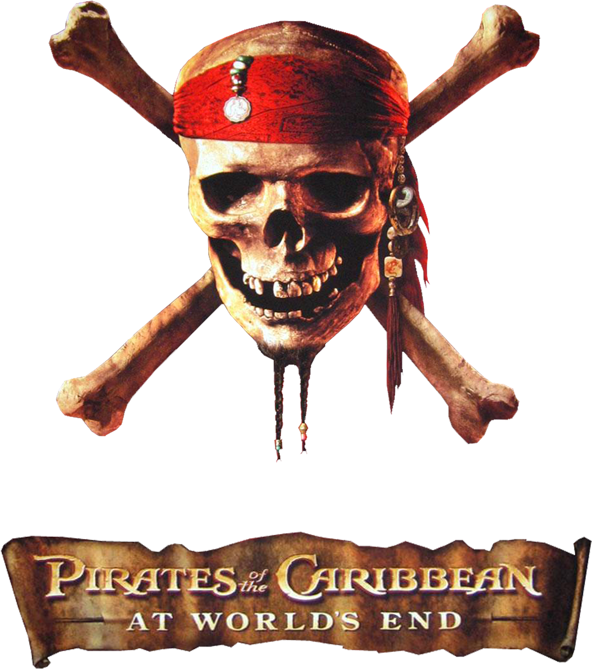 A Skull With Crossed Bones And A Red Bandana