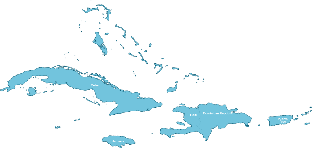 A Map Of The Caribbean Islands
