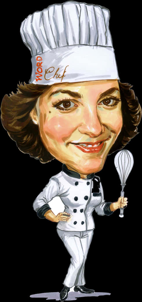 A Caricature Of A Woman Holding A Whisk