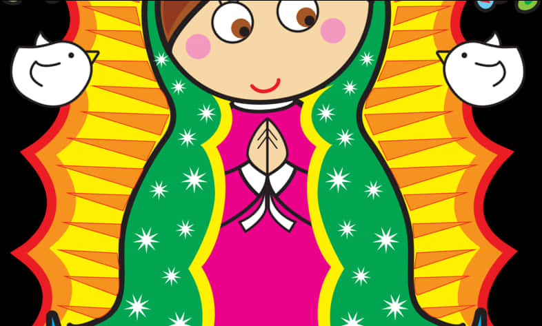 Caricias Al Corazón - Our Lady Of Guadalupe Cartoon, Hd Png Download
