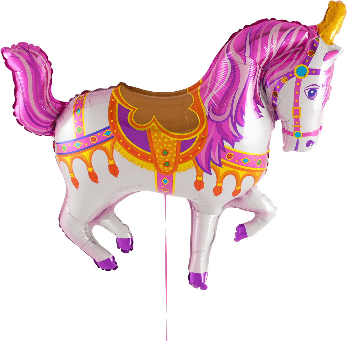 A Pink And White Horse Balloon