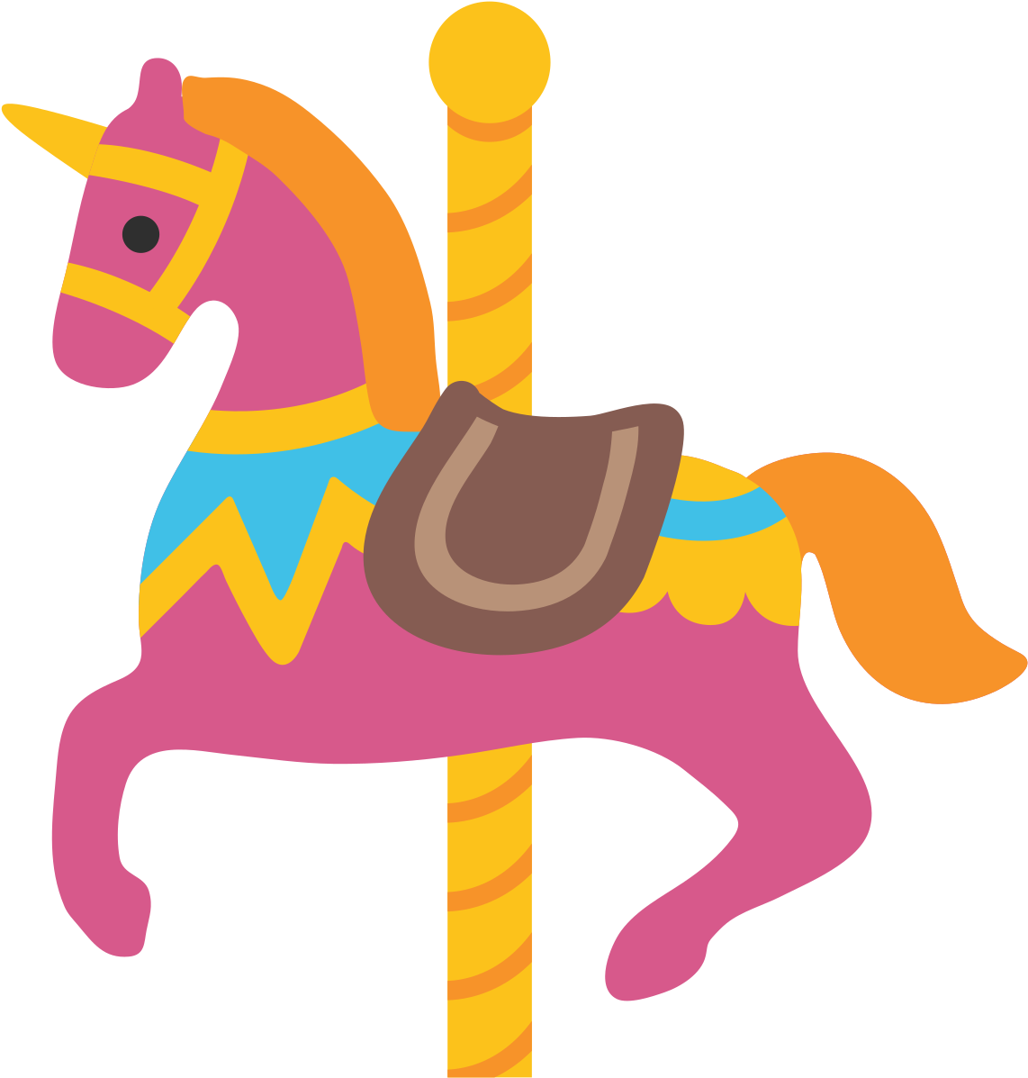 A Cartoon Horse On A Pole