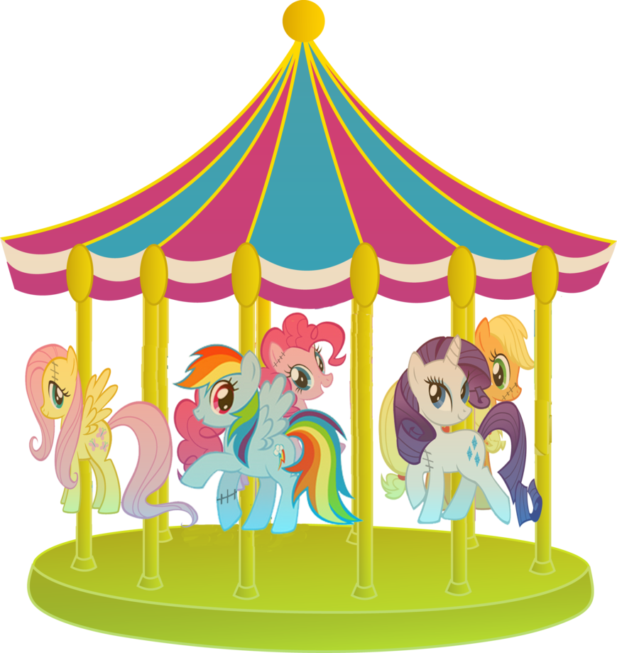A Cartoon Pony On A Carousel