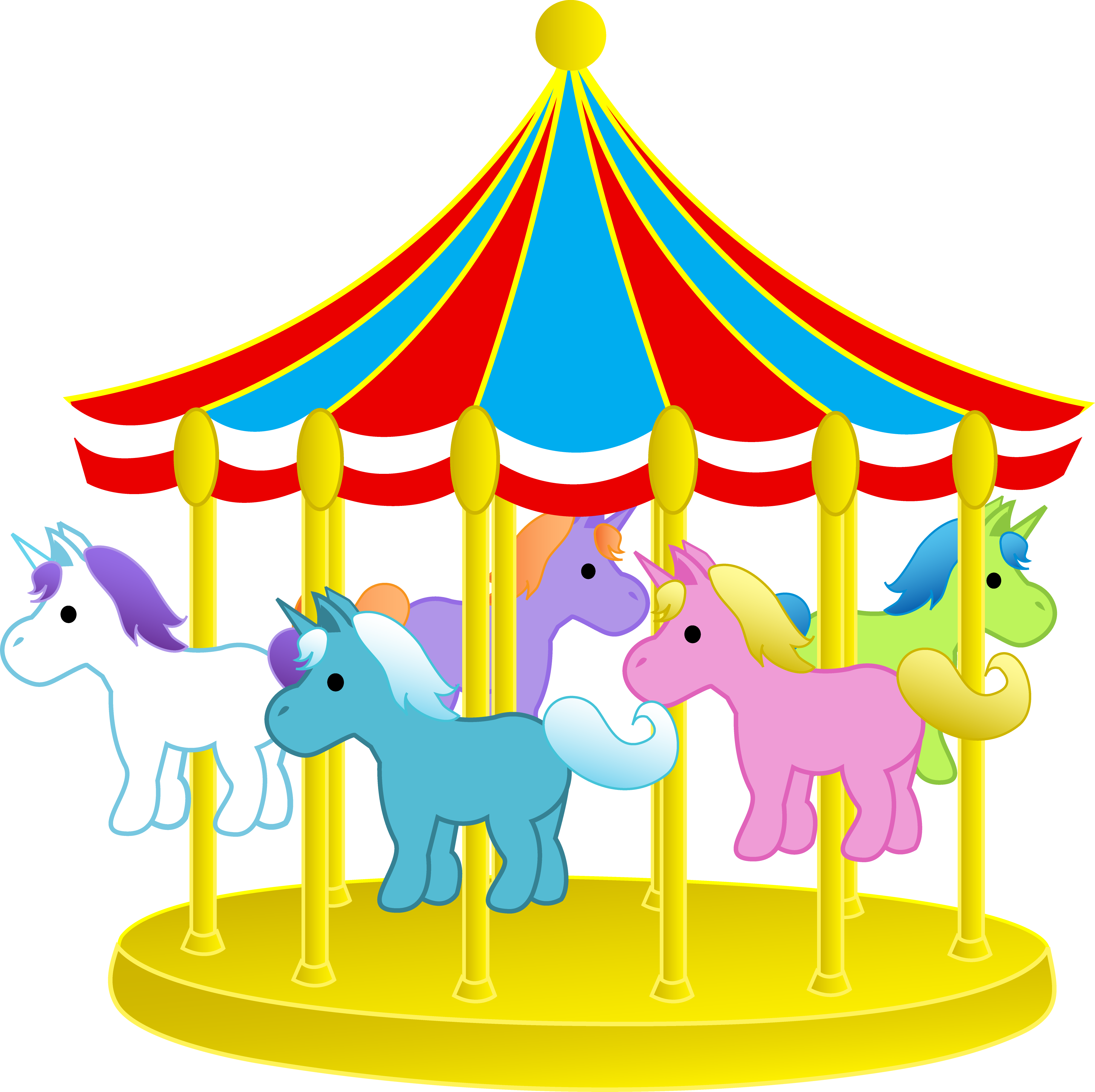 A Carousel With Unicorns On It