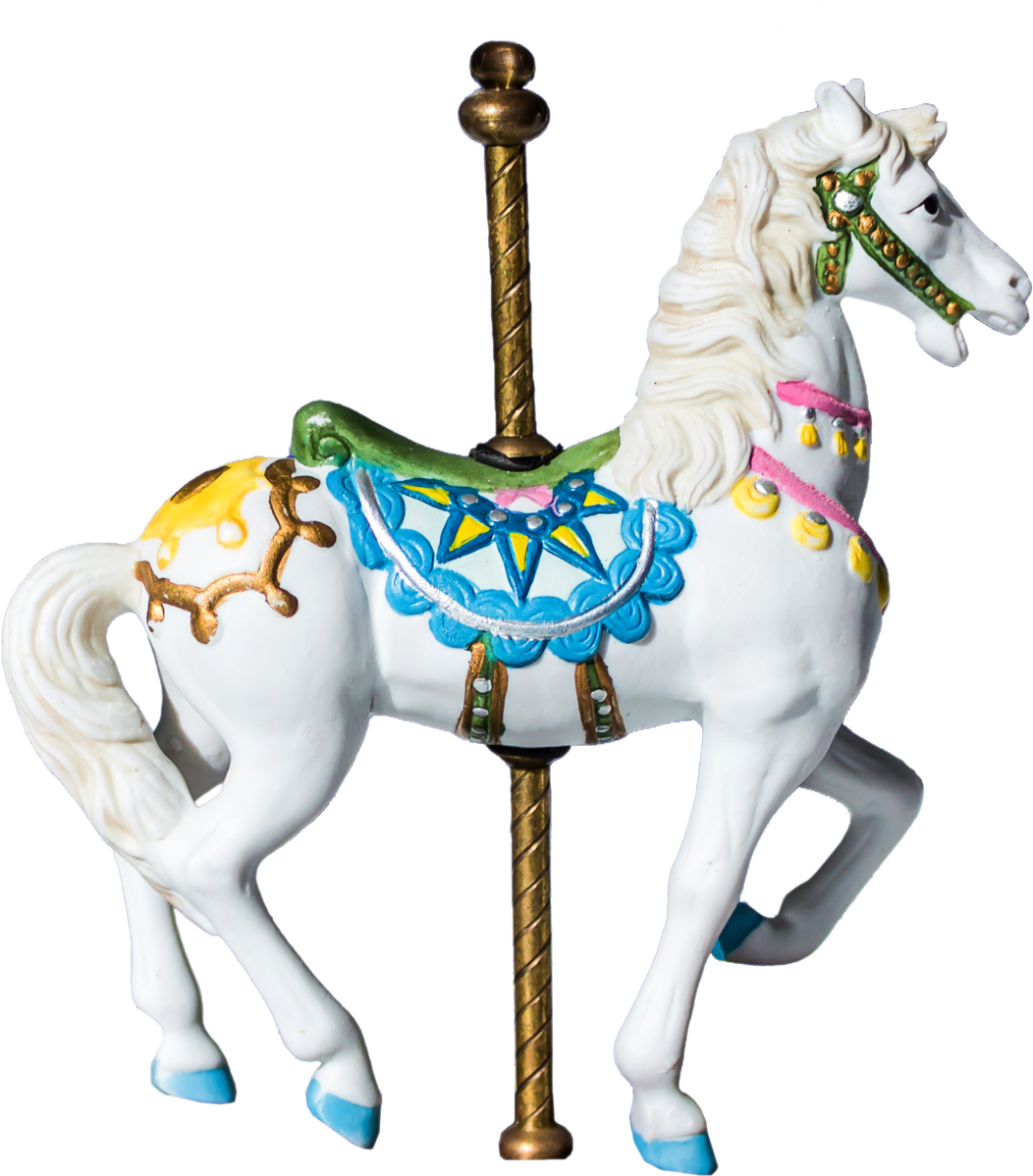 A White Horse With A Colorful Design