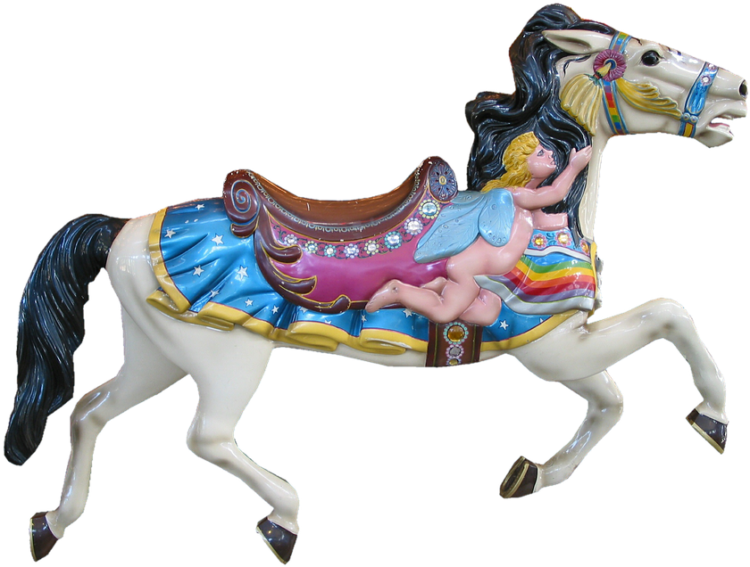 A Horse With A Colorful Saddle