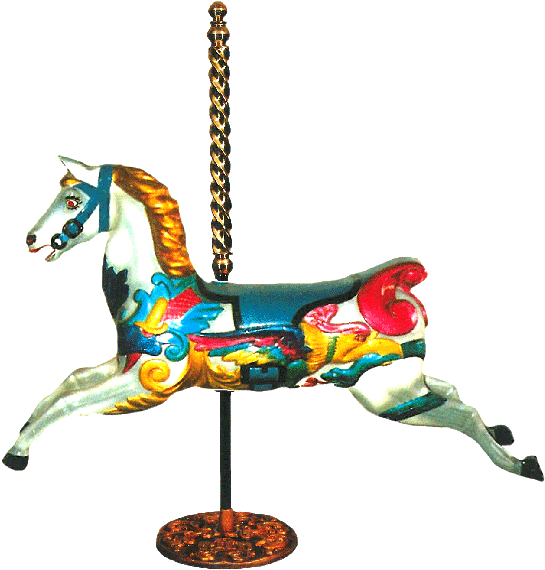 A Carousel Horse With A Colorful Design