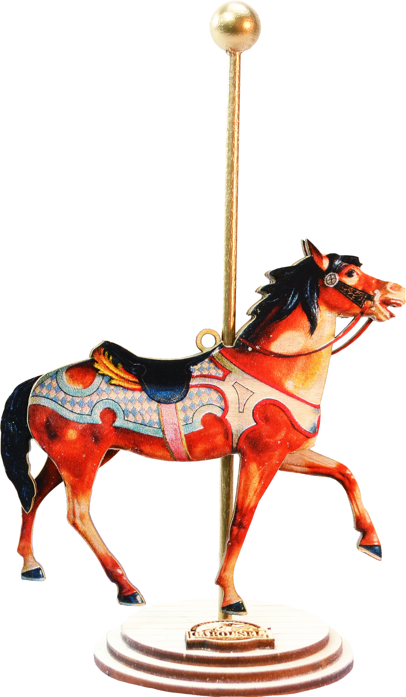 A Carousel Horse With A Black Background