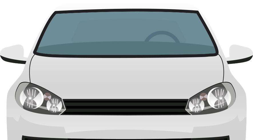 A Front View Of A White Car