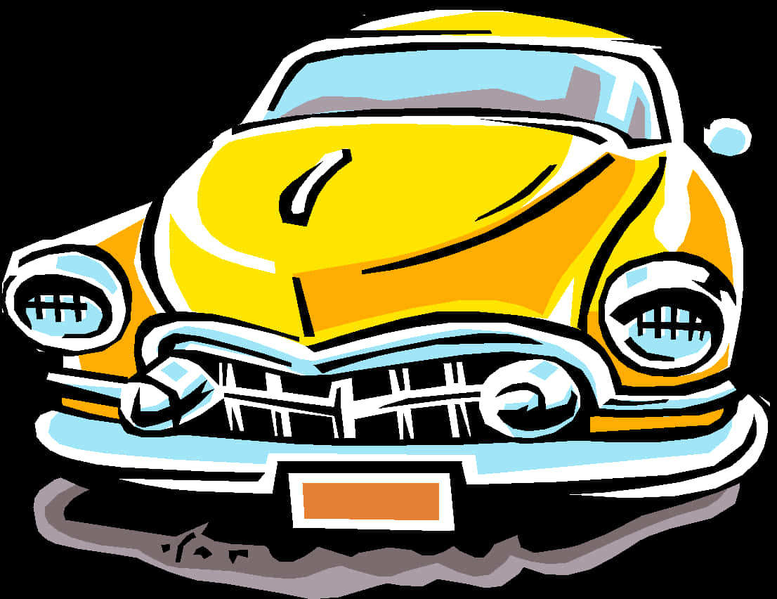 Cars Clip Classic Car - Old Yellow Car Clipart Png, Transparent Png