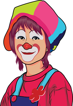 A Person With A Clown Face