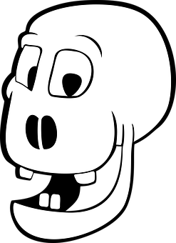 A Cartoon Skull With Mouth Open