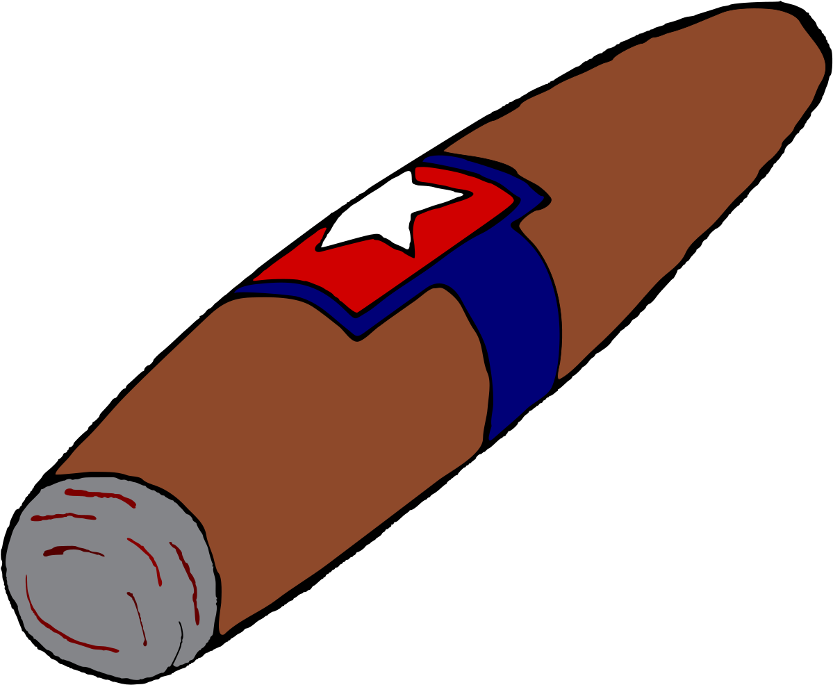 A Cigar With A Red White And Blue Band