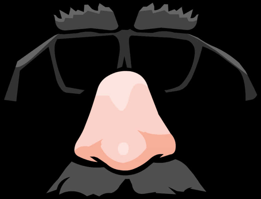 A Cartoon Of A Nose And Glasses