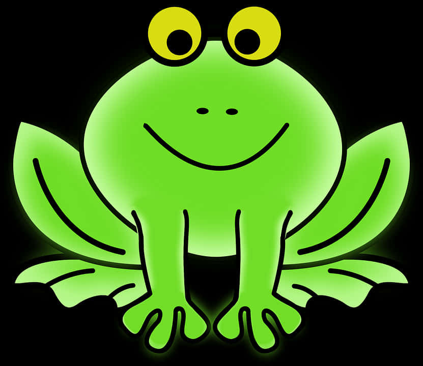 A Green Frog With Yellow Eyes