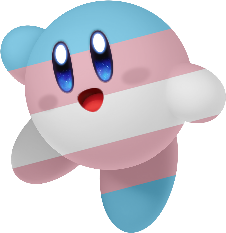 A Cartoon Character With Blue And Pink Stripes