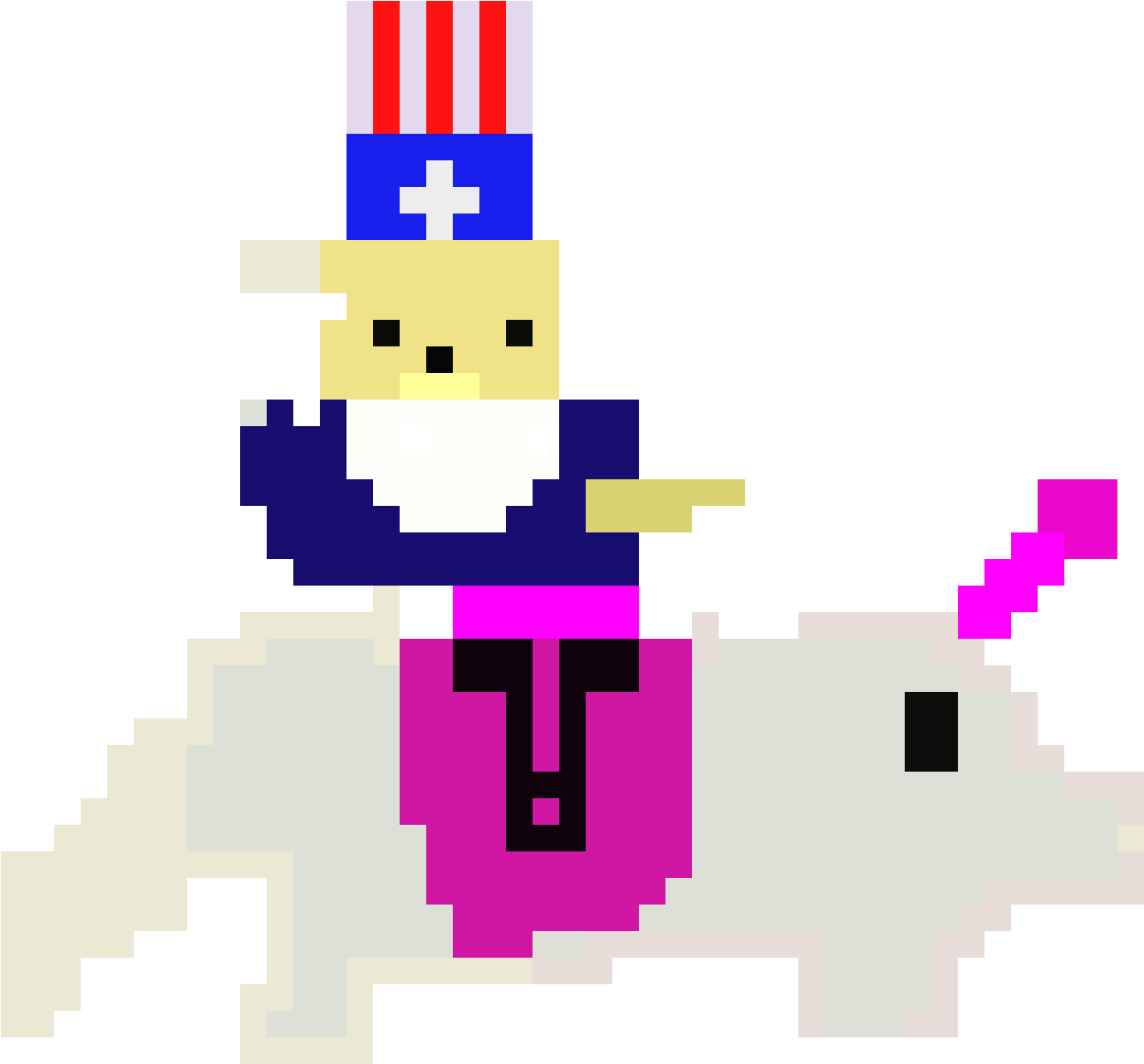 A Cartoon Of A Man Riding A Unicorn