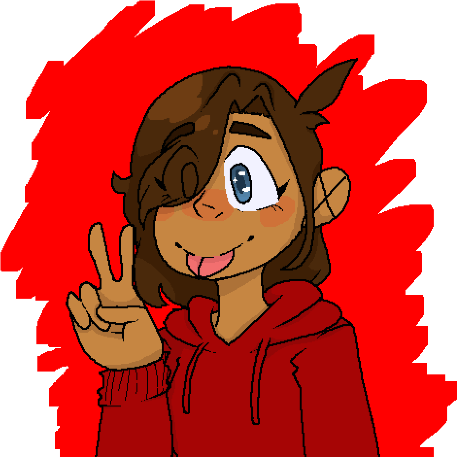 A Cartoon Of A Girl Making A Peace Sign