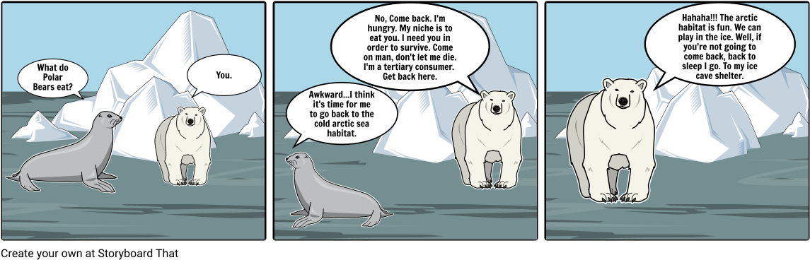 A Cartoon Of A Polar Bear And A Seal