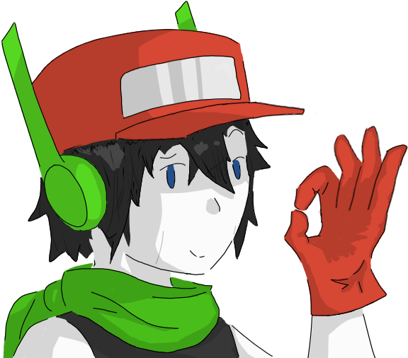 A Cartoon Of A Boy Wearing A Red Hat And Green Gloves