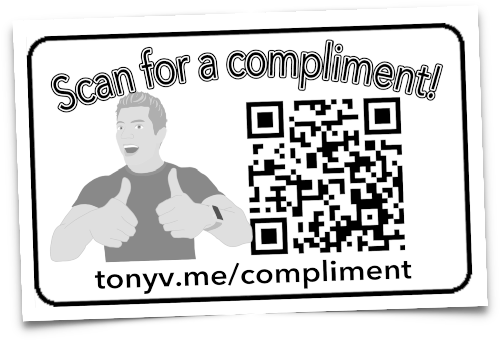 A Qr Code With A Man Giving Thumbs Up