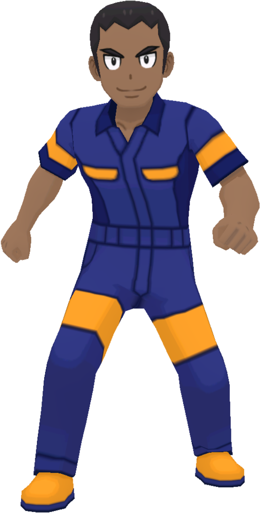 Cartoon Of A Man In A Blue And Yellow Uniform