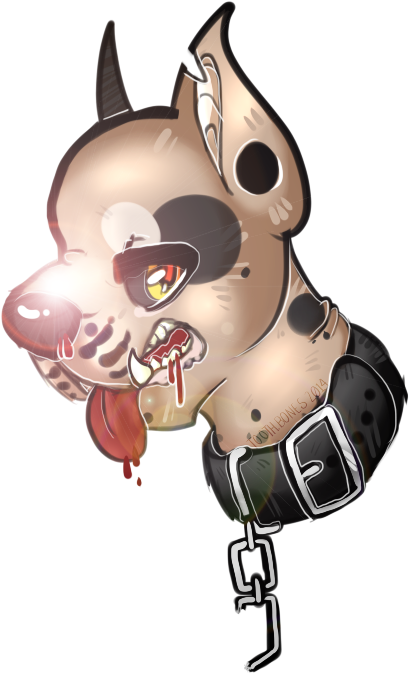 A Cartoon Dog With A Bloody Face