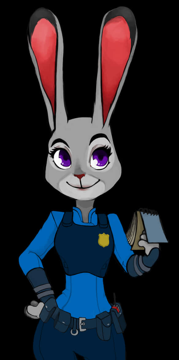 Cartoon A Cartoon Of A Rabbit Holding A Notepad