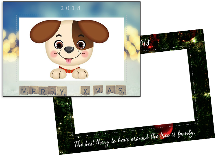 A Cartoon Dog With A Red Collar And A Christmas Tree