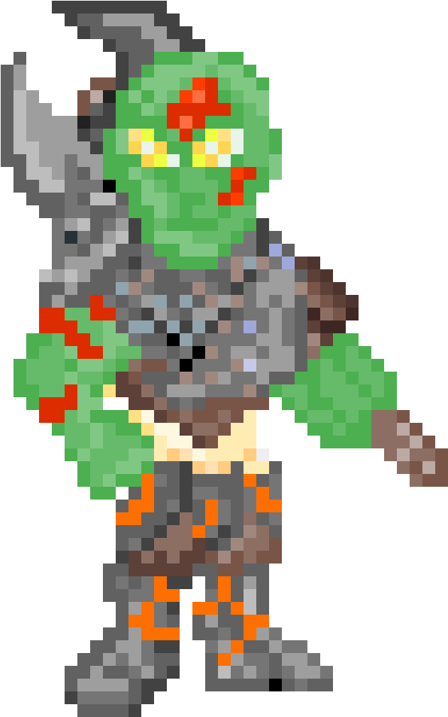 A Pixel Art Of A Green Monster