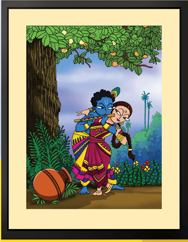A Cartoon Of A Couple Of People Dancing Under A Tree