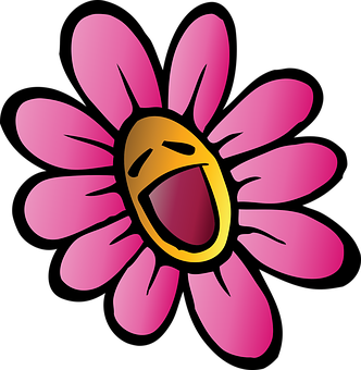 A Cartoon Face On A Flower