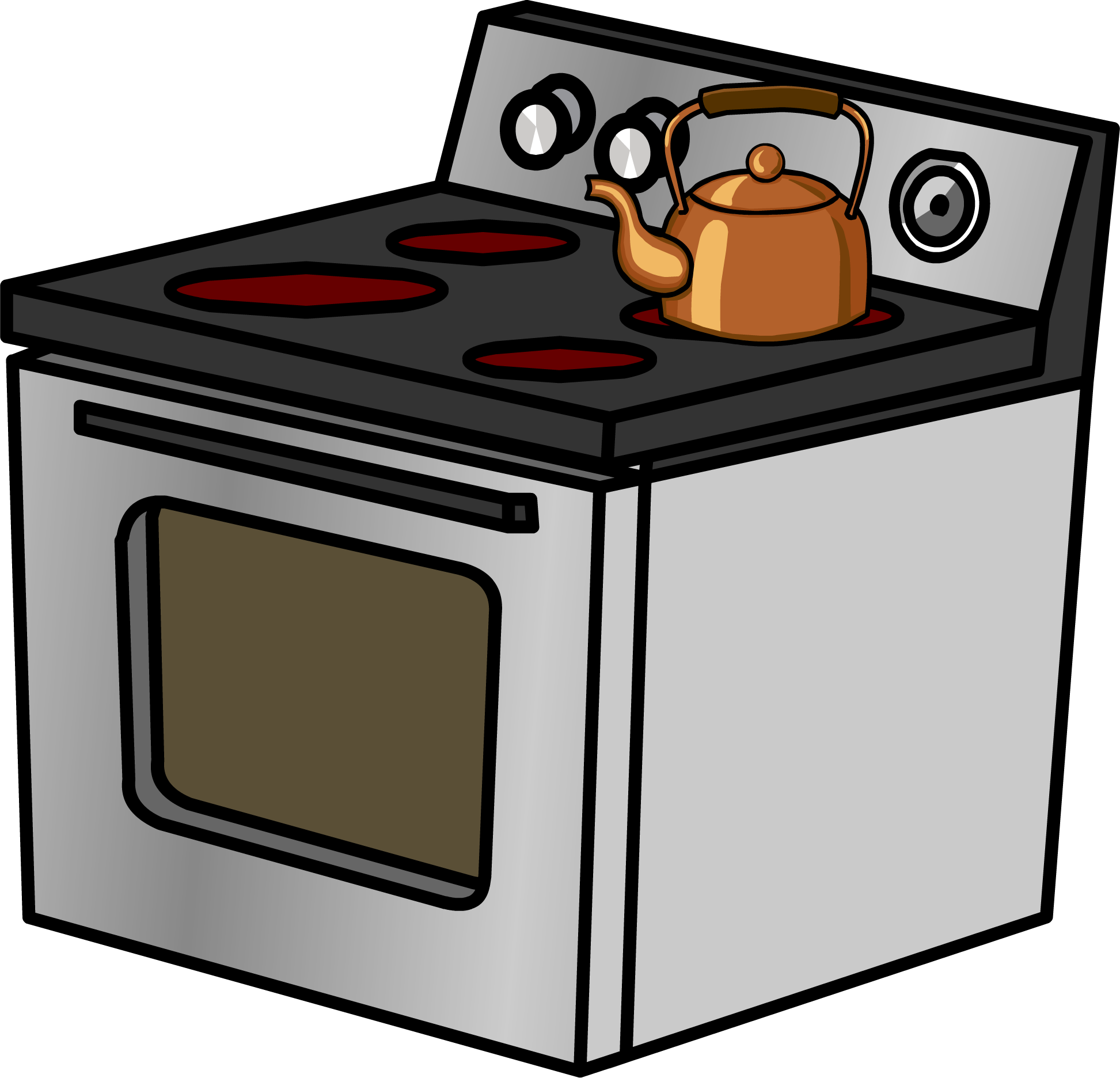 A Cartoon Of A Tea Kettle On A Stove