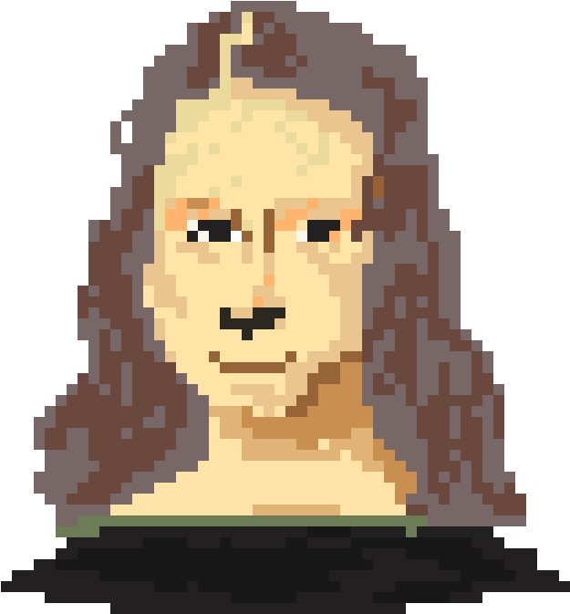 A Pixel Art Of A Woman