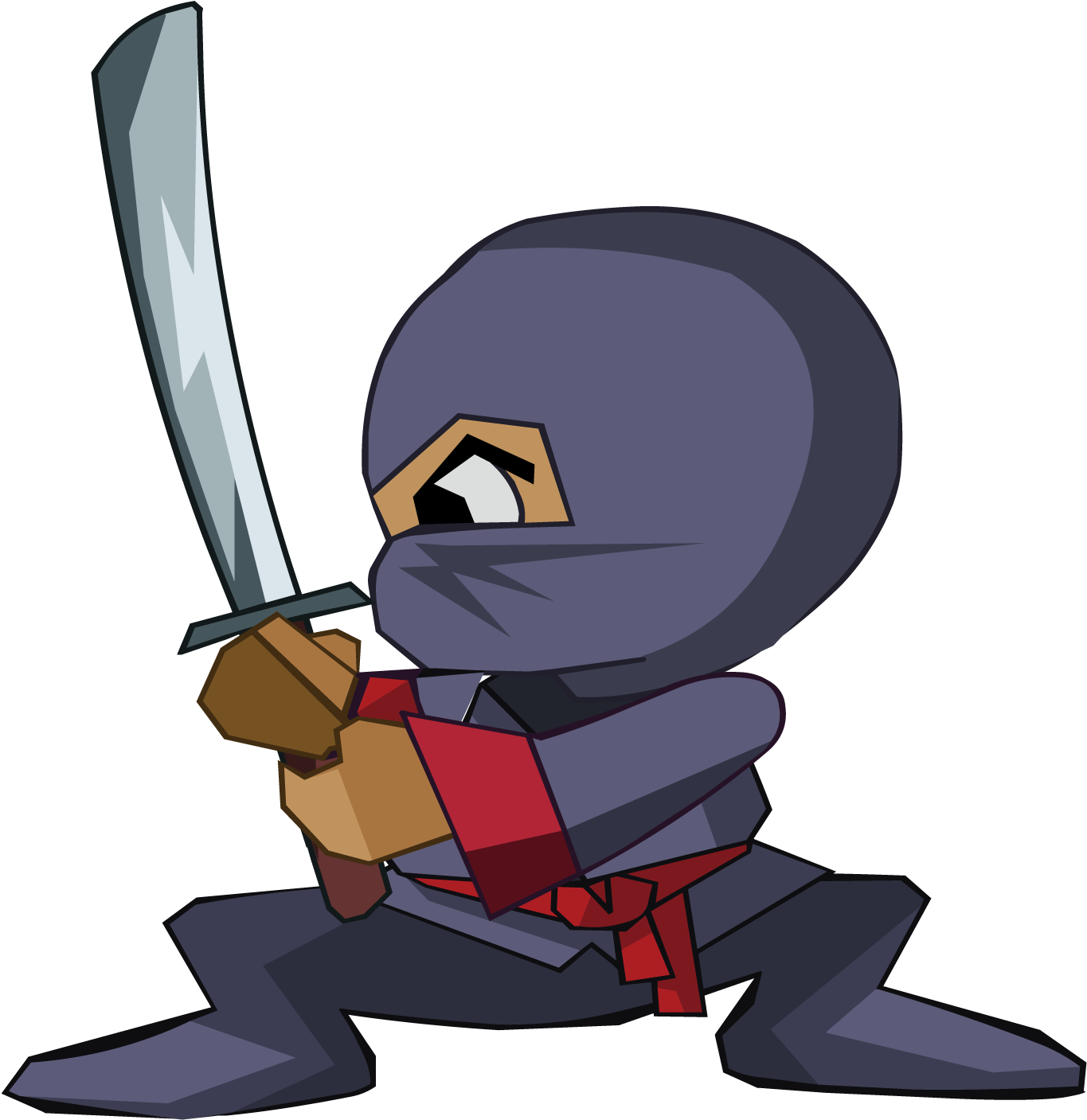 Cartoon Of A Ninja With A Sword