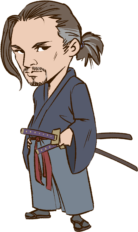 Cartoon A Cartoon Of A Man With A Sword Belt